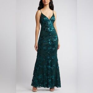 Lulu's Teal Floral Lace Chemise